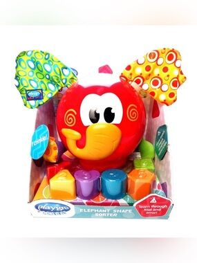 PLAYGRO - Baby Red Elephant Shape Sorter Toy - Kids Learning Toy